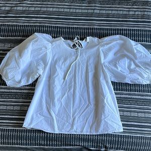 H&M White Puff Sleeve Shirt